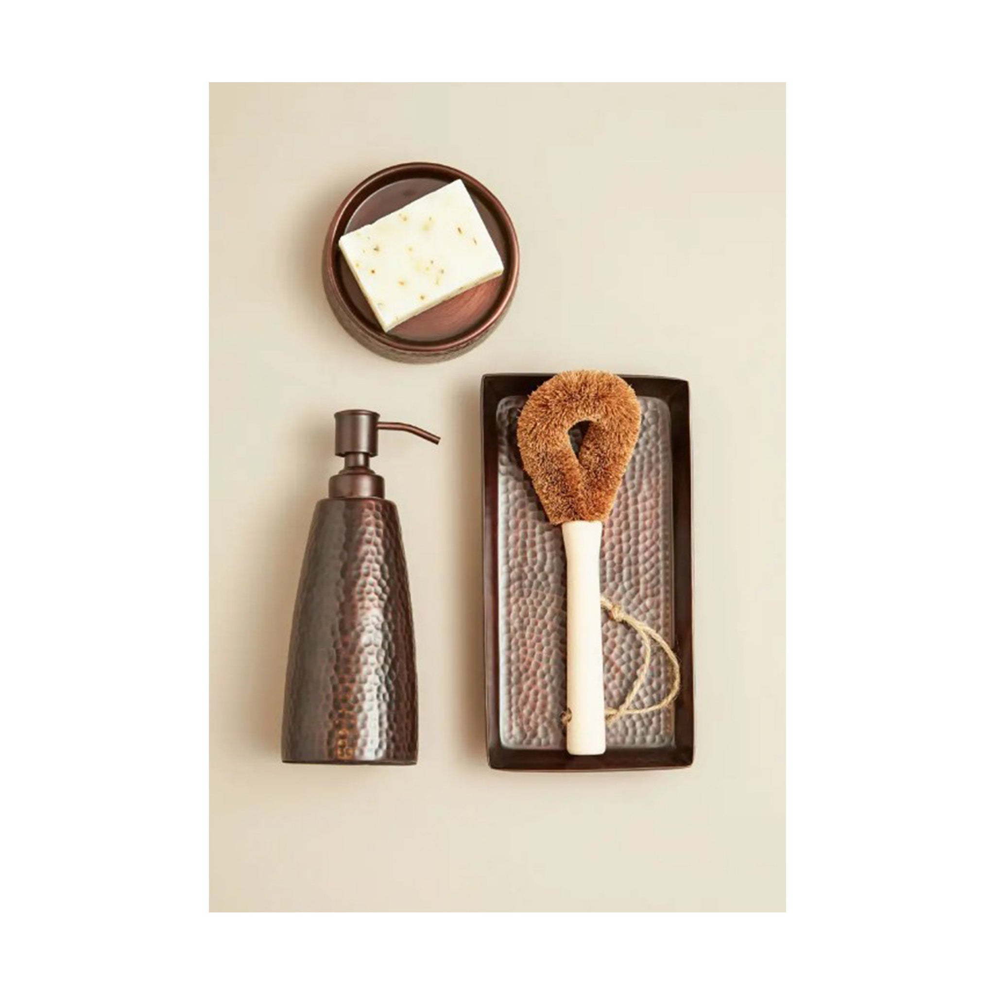 Hammered Pattern Dark Bronze Tray